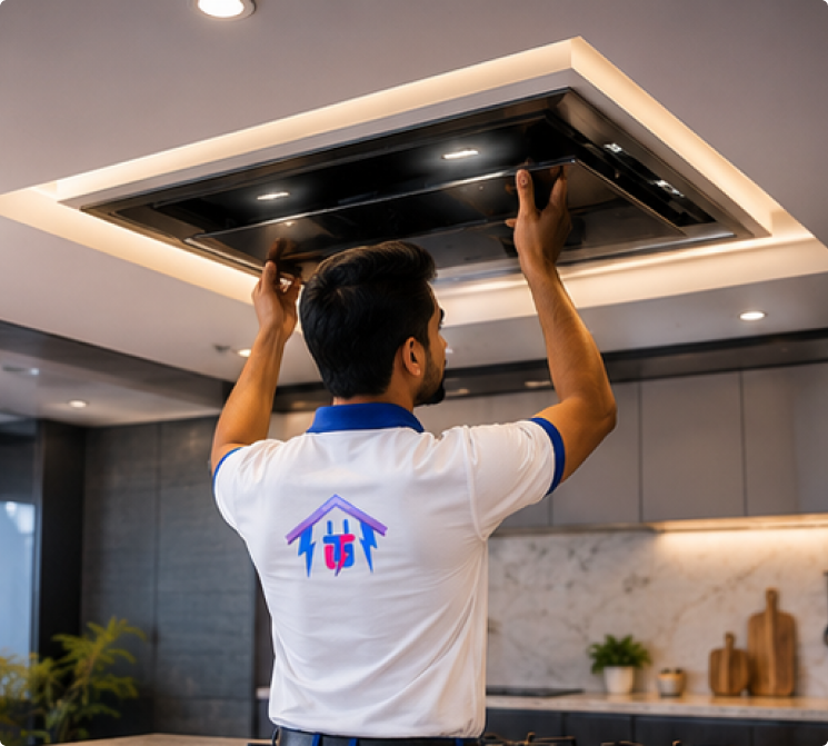 Ceiling Mounted Kitchen Chimney